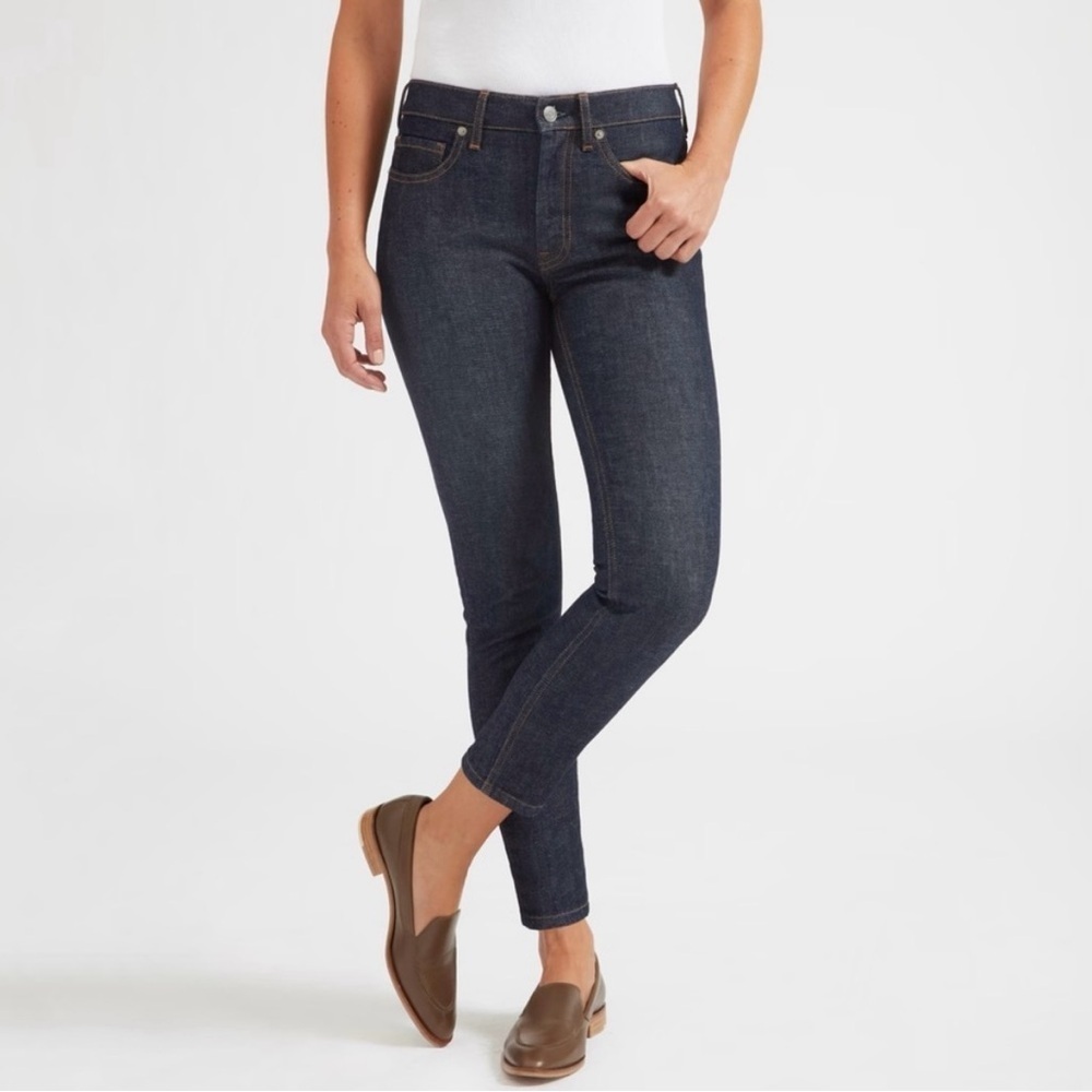 Everlane The Mid Rise Skinny Jeans in Indigo Blue